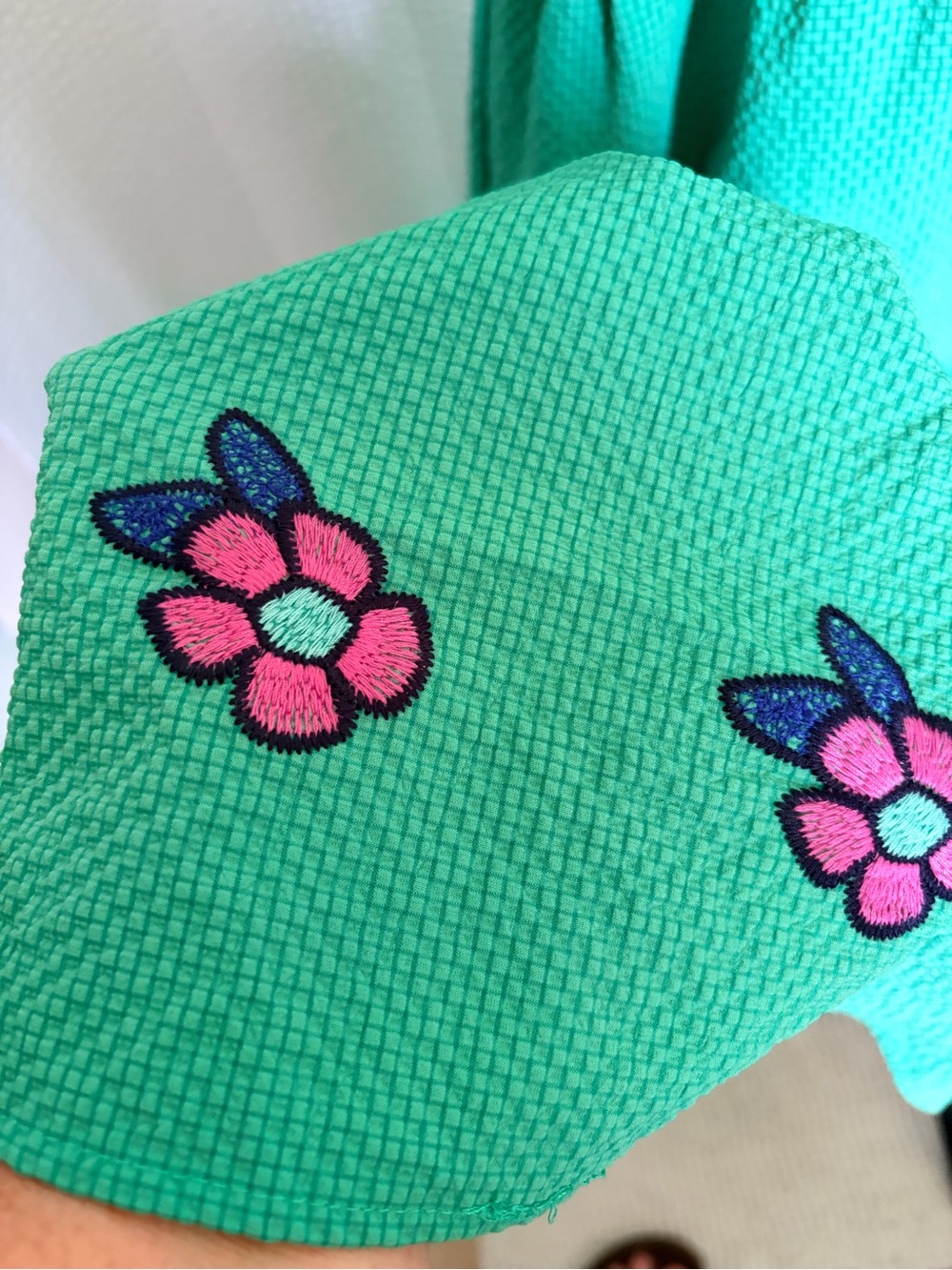 Umgee Green Midi Dress with Pink Floral Embroidery - Picture 5 of 13